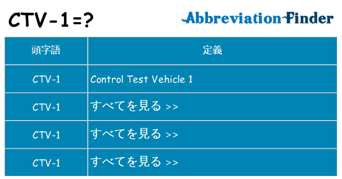 ctv-1 は何の略します。