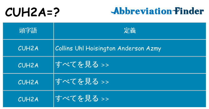 cuh2a は何の略します。