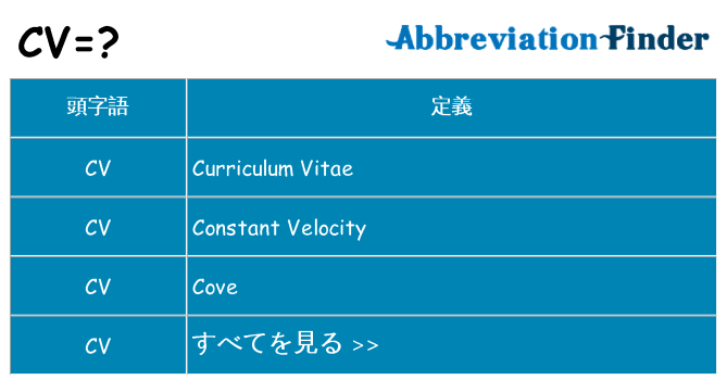 cv は何の略します。