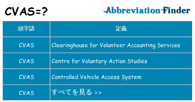 cvas は何の略します。