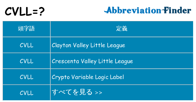 cvll は何の略します。