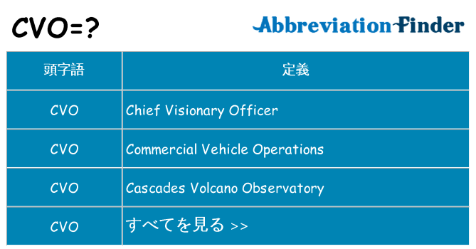 cvo は何の略します。