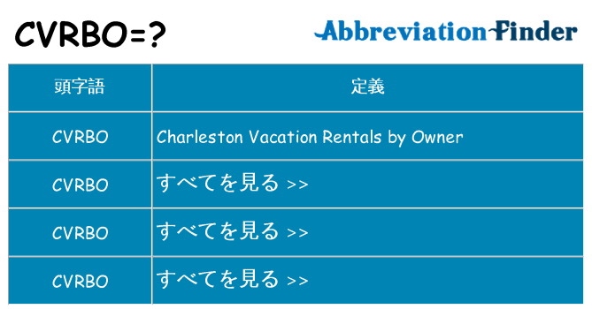 cvrbo は何の略します。