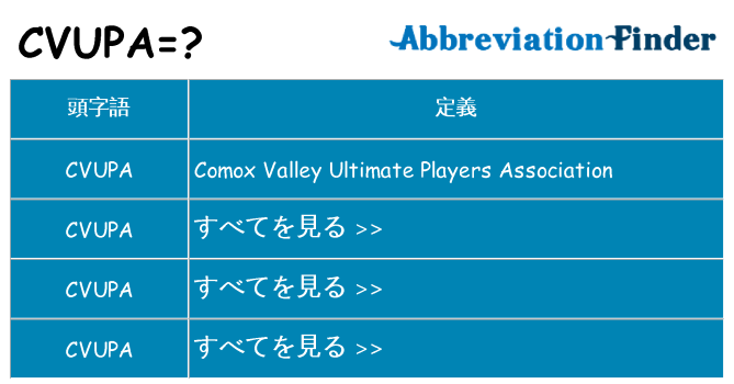 cvupa は何の略します。
