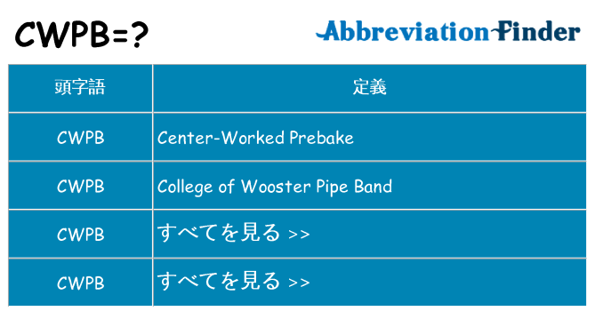 cwpb は何の略します。