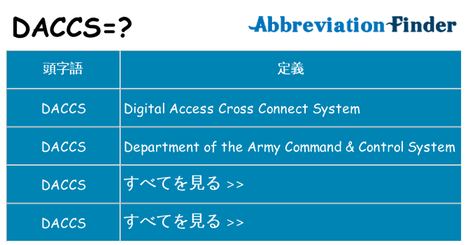 daccs は何の略します。