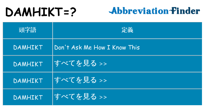 damhikt は何の略します。