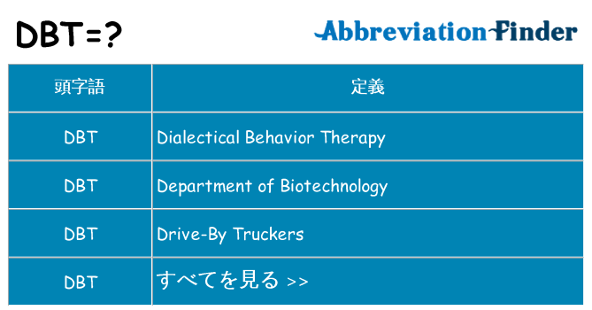 dbt は何の略します。
