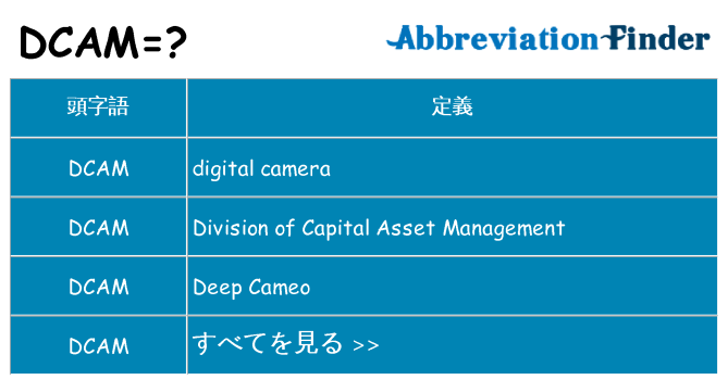 dcam は何の略します。