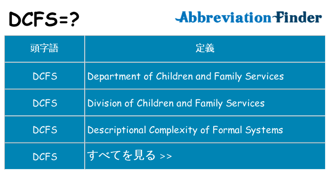 dcfs は何の略します。