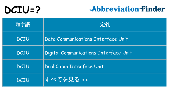 dciu は何の略します。