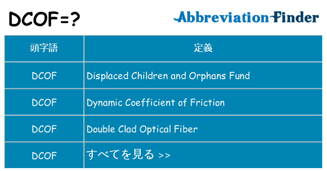 dcof は何の略します。