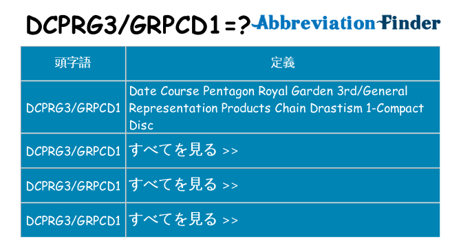 dcprg3grpcd1 は何の略します。