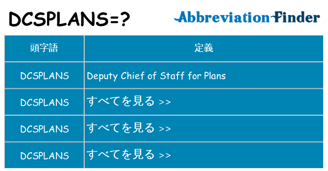 dcsplans は何の略します。