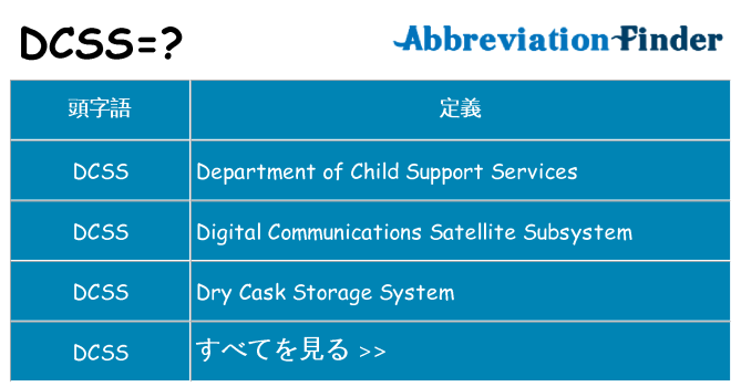 dcss は何の略します。