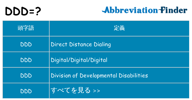 ddd は何の略します。