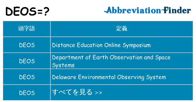 deos は何の略します。