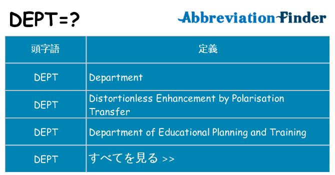 dept は何の略します。