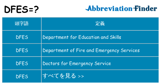 dfes は何の略します。