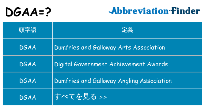 dgaa は何の略します。