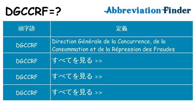 dgccrf は何の略します。