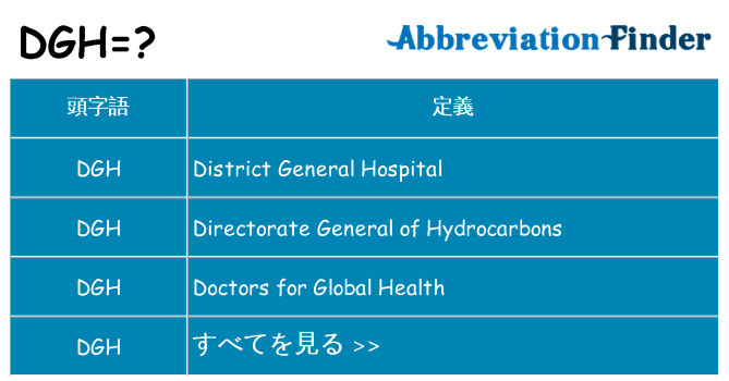 dgh は何の略します。