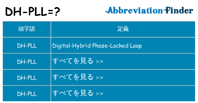 dh-pll は何の略します。