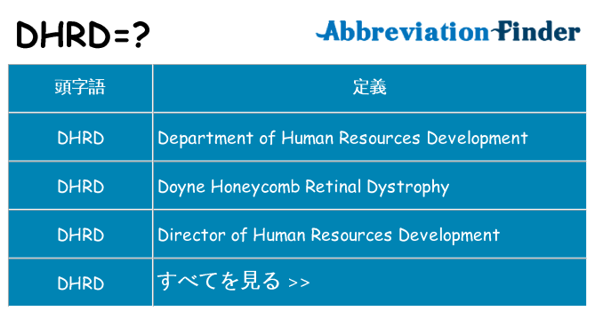dhrd は何の略します。