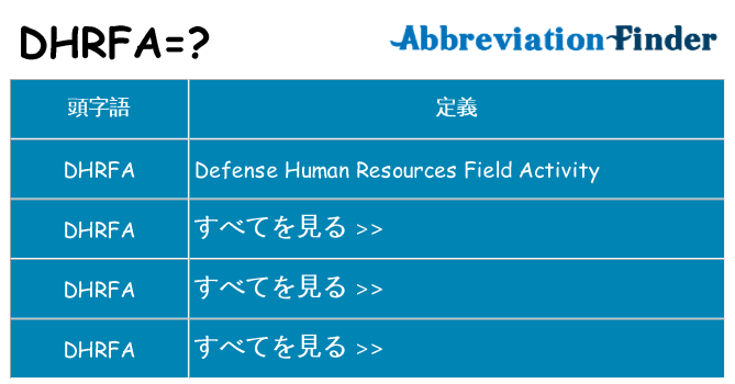 dhrfa は何の略します。