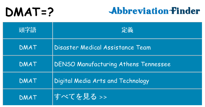 dmat は何の略します。
