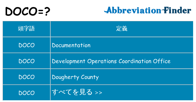 doco は何の略します。