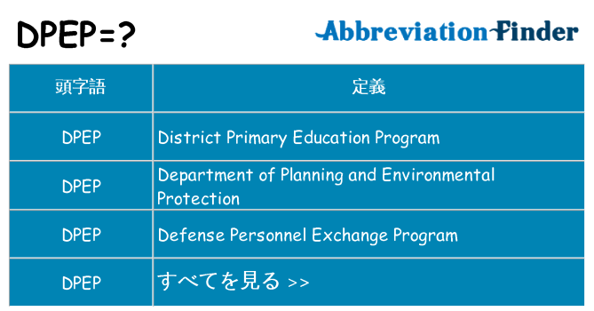 dpep は何の略します。