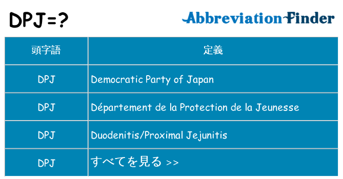 dpj は何の略します。