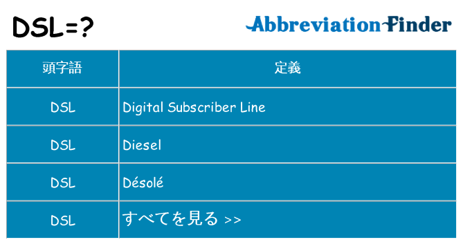 dsl は何の略します。