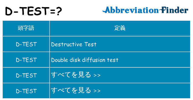 d-test は何の略します。