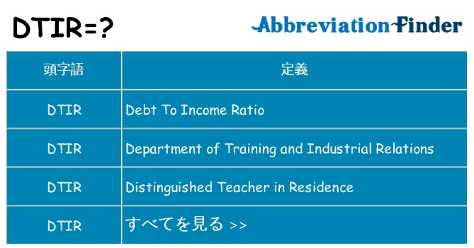 dtir は何の略します。