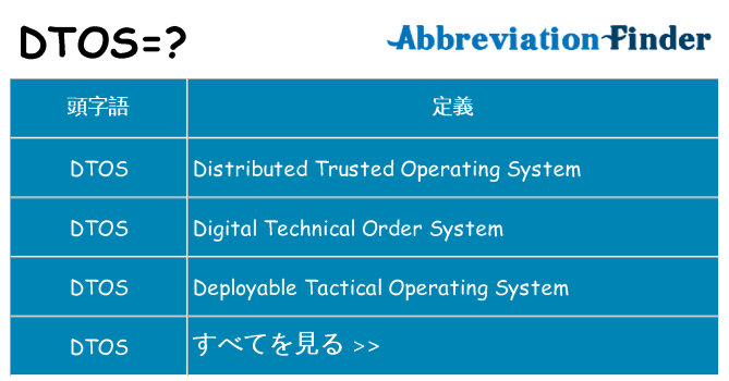 dtos は何の略します。
