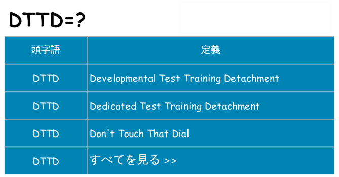 dttd は何の略します。
