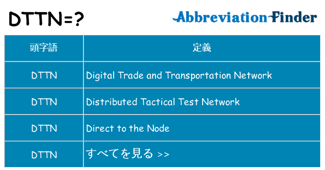 dttn は何の略します。