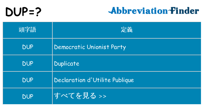 dup は何の略します。