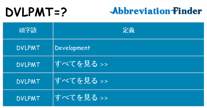 dvlpmt は何の略します。