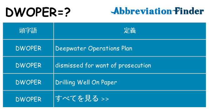 dwoper は何の略します。