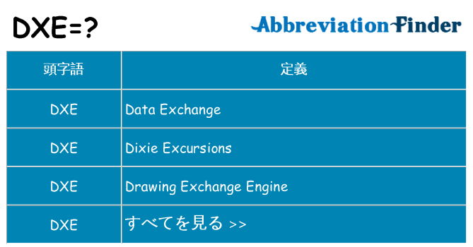 dxe は何の略します。