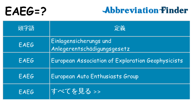 eaeg は何の略します。