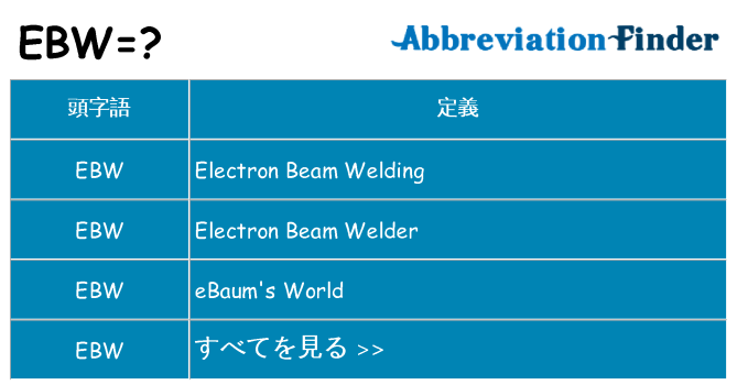 ebw は何の略します。