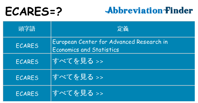 ecares は何の略します。