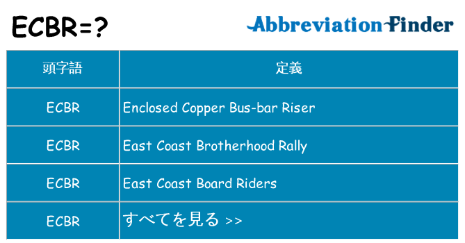 ecbr は何の略します。