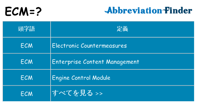 ecm は何の略します。