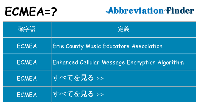 ecmea は何の略します。