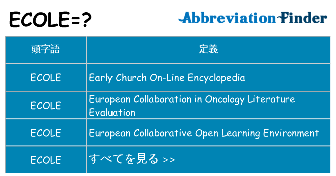 ecole は何の略します。
